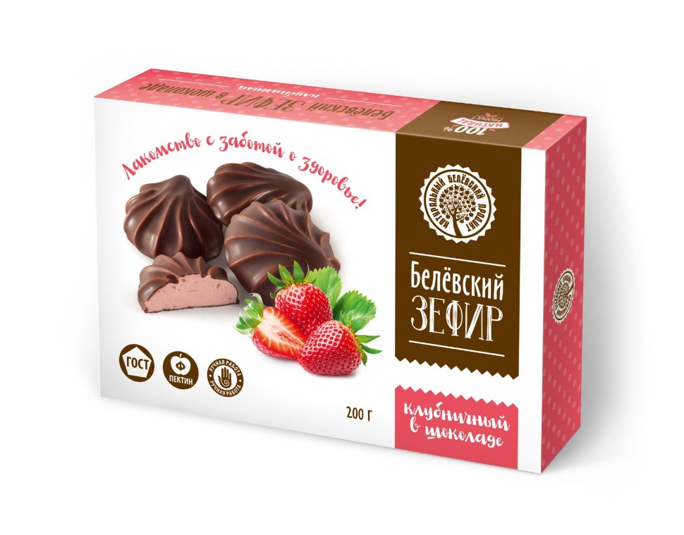   Зефир Белев 200г в шоколаде КЛУБНИЧНЫЙ      в Коломне