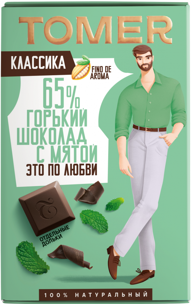  Фабрика Томер  Горький шоколад с МЯТОЙ, 90г в Коломне
