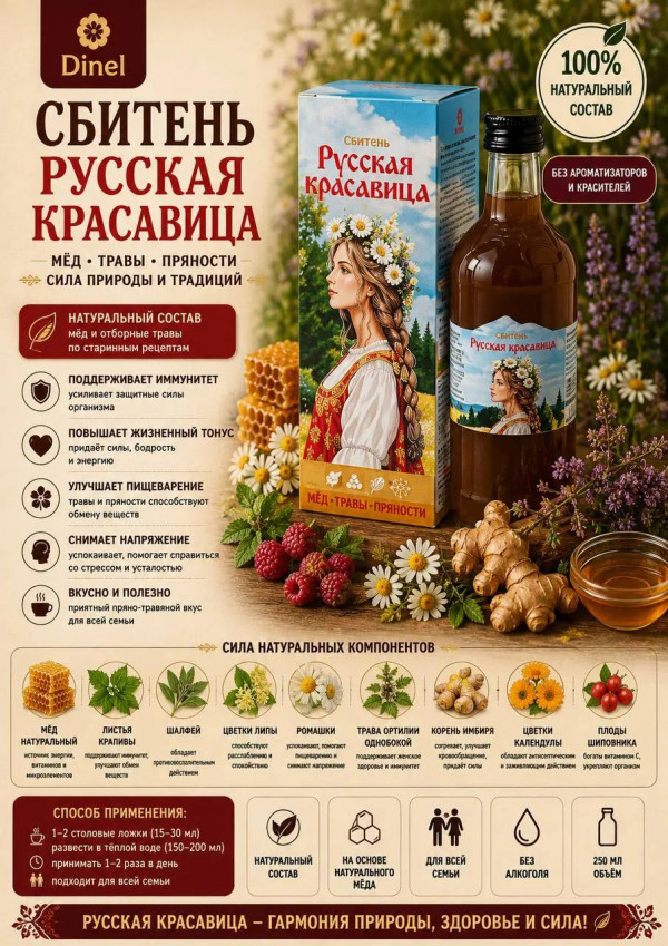 №2 Сбитень Русская красавица, 250мл в Коломне