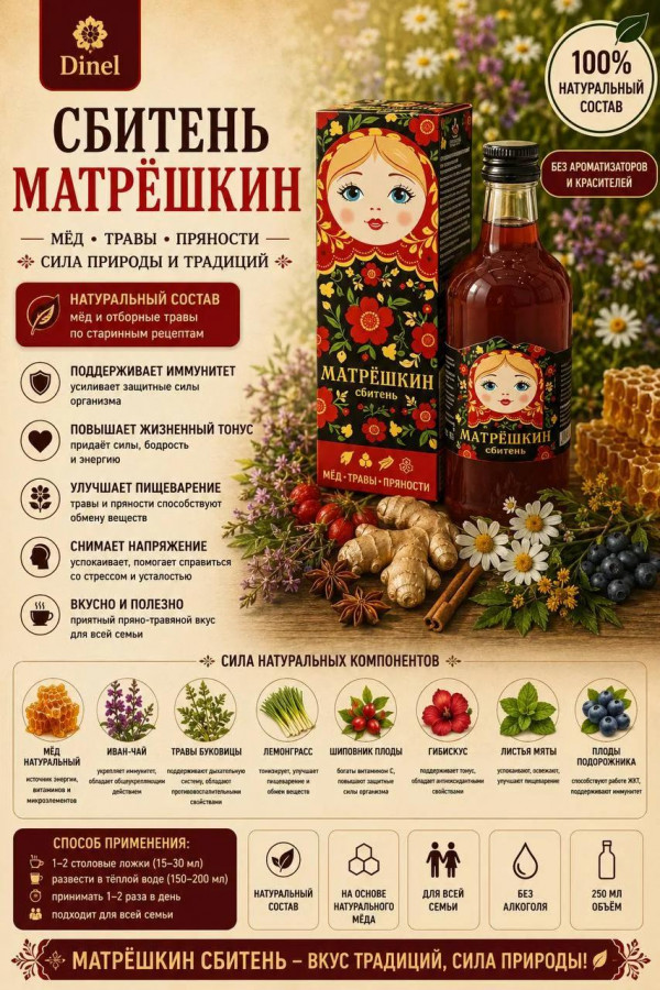 №2 Сбитень Матрёшкин, 250мл  в Коломне