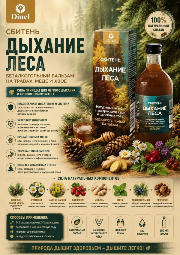 №2 Сбитень Дыхание леса, 250мл  в Коломне