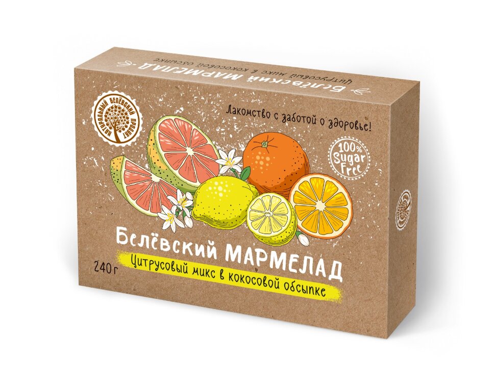  Мармелад белевский на фруктозе 240г "Цитрусовый микс" в Коломне
