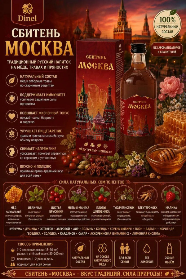 №2 Сбитень Москва, 250мл  в Коломне